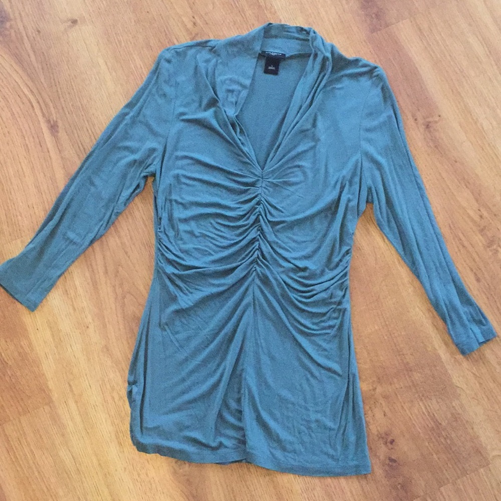 Teal ruched Ann Taylor top